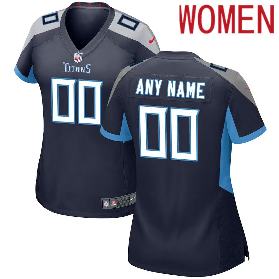 Women Tennessee Titans Nike NavyCustom Game NFL Jersey->women nfl jersey->Women Jersey